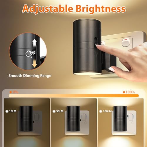 41caHANkNJL._AC.jpg Ufanore 4 Pack Night Light Plug in, LED Night Lights with Auto Dusk to Dawn Sensor, Adjustable Brightness 0-100LM, Soft White 3000K, Kid Night Lights for Bedroom, Kitchen, Hallway, Stair, with AU Plug - Image 4