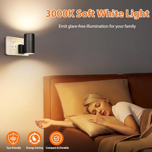 41fFqXx-GhL._AC.jpg Ufanore 4 Pack Night Light Plug in, LED Night Lights with Auto Dusk to Dawn Sensor, Adjustable Brightness 0-100LM, Soft White 3000K, Kid Night Lights for Bedroom, Kitchen, Hallway, Stair, with AU Plug - Image 5