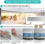 Ufanore Under Cabinet Light 2 Pack, 140 LED Wireless Rechargeable Motion Sensor Closet Light Bar with Large Capacity Battery, 3 Colors Dimmable Strip Night Light for Kitchen Wardrobe Cupboard(40 cm) - Image 5